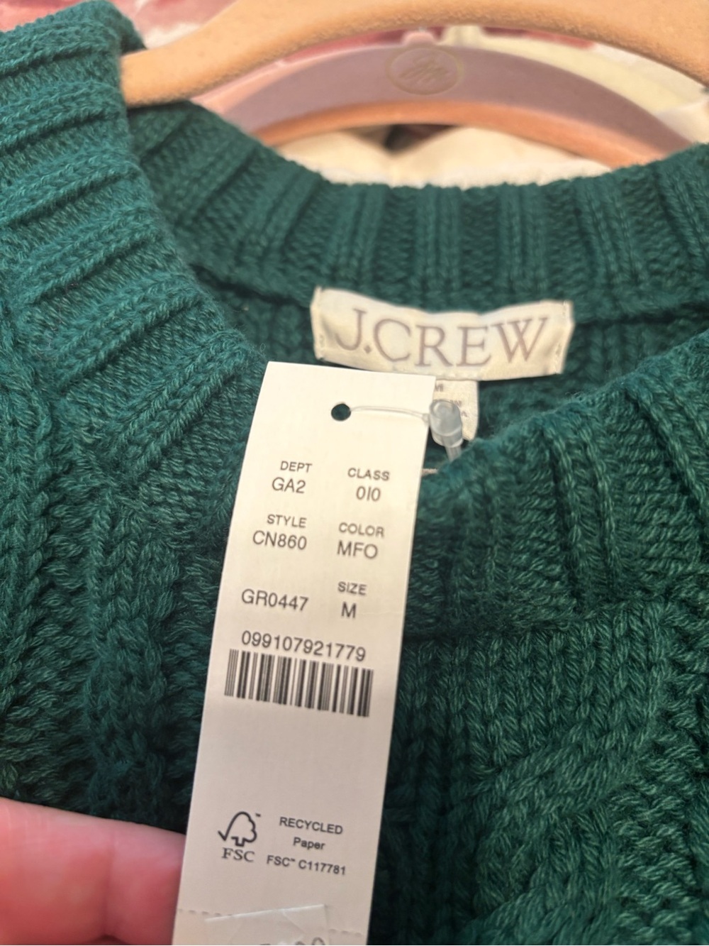 J crew Cable Knit Crewneck Sweater - Teal - Picture 10 of 12